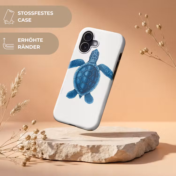 Schildpad - Blauw - Schild Toughcase MagSafe Apple iPhone 17 klein -USP_RandenV_DE