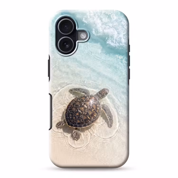 Schildpad - Helder water - Strand - Dieren - Natuur Toughcase MagSafe Apple iPhone 17 klein -3d