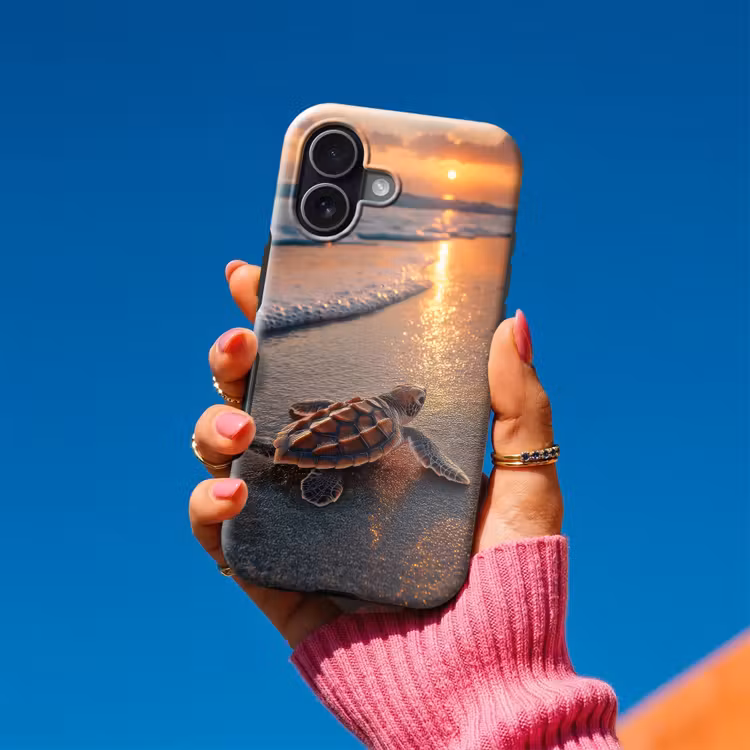 Schildpad - strand - Zonsondergang Toughcase MagSafe Apple iPhone 17 klein -Sfeer1V