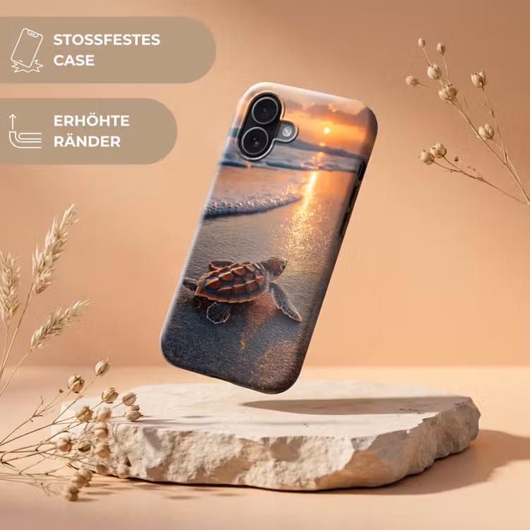 Schildpad - strand - Zonsondergang Toughcase MagSafe Apple iPhone 17 klein -USP_RandenV_DE