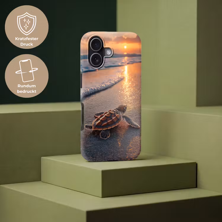Schildpad - strand - Zonsondergang Toughcase MagSafe Apple iPhone 17 klein -USP_PrintM_DE