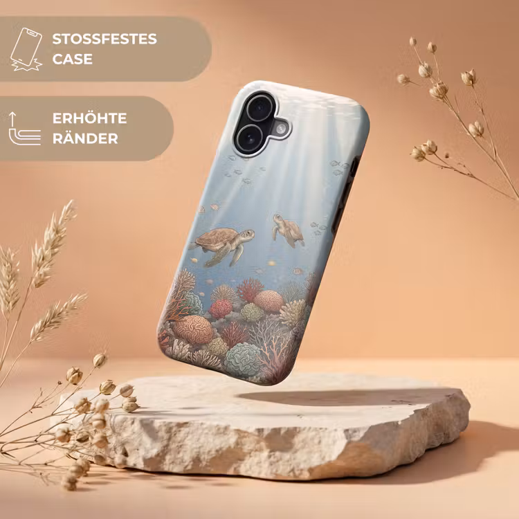 Schildpad - Onderwater - Natuur - Illustratie Toughcase MagSafe Apple iPhone 17 klein -USP_RandenV_DE