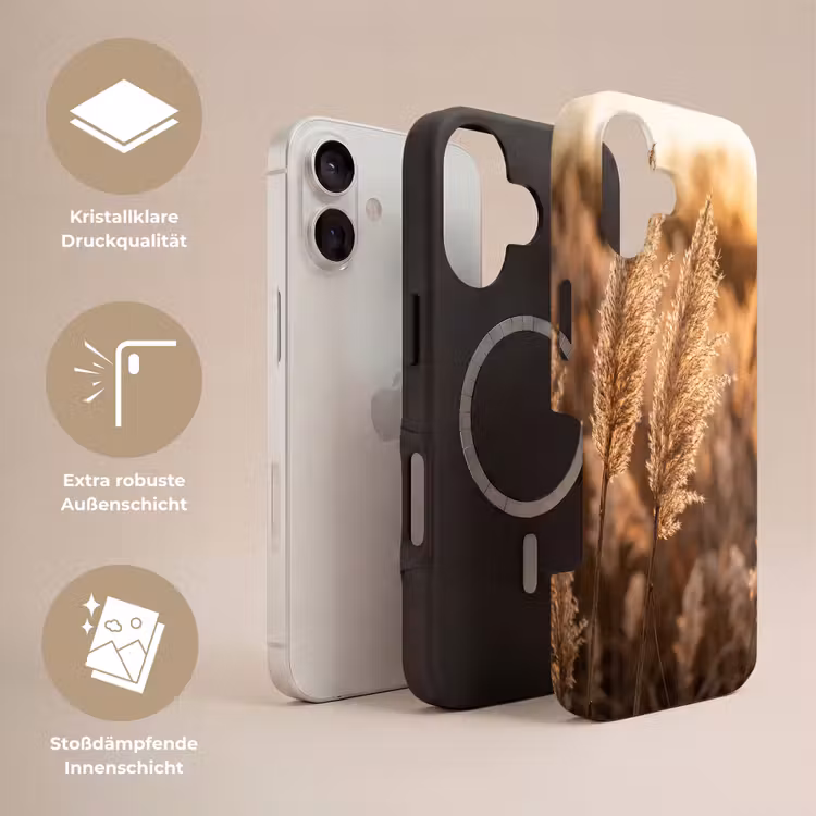 Rietpluimen - Gras - Zonsondergang - Goud - Serene Toughcase MagSafe Apple iPhone 17 klein -USP_Lagen_DE