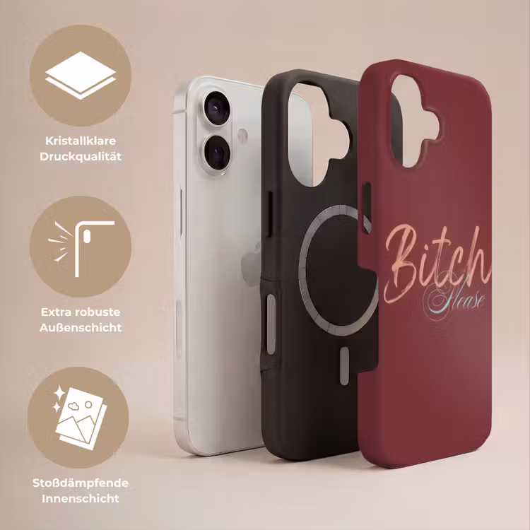 Bitch please - Rood - Blauw Toughcase MagSafe Apple iPhone 17 klein -USP_Lagen_DE