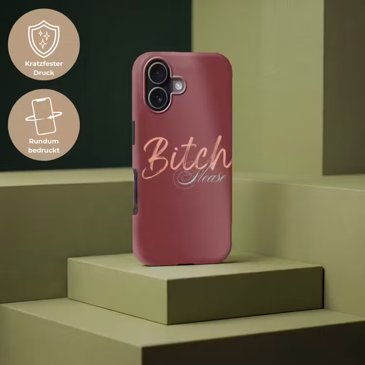 Bitch please - Rood - Blauw Toughcase MagSafe Apple iPhone 17 klein -USP_PrintM_DE