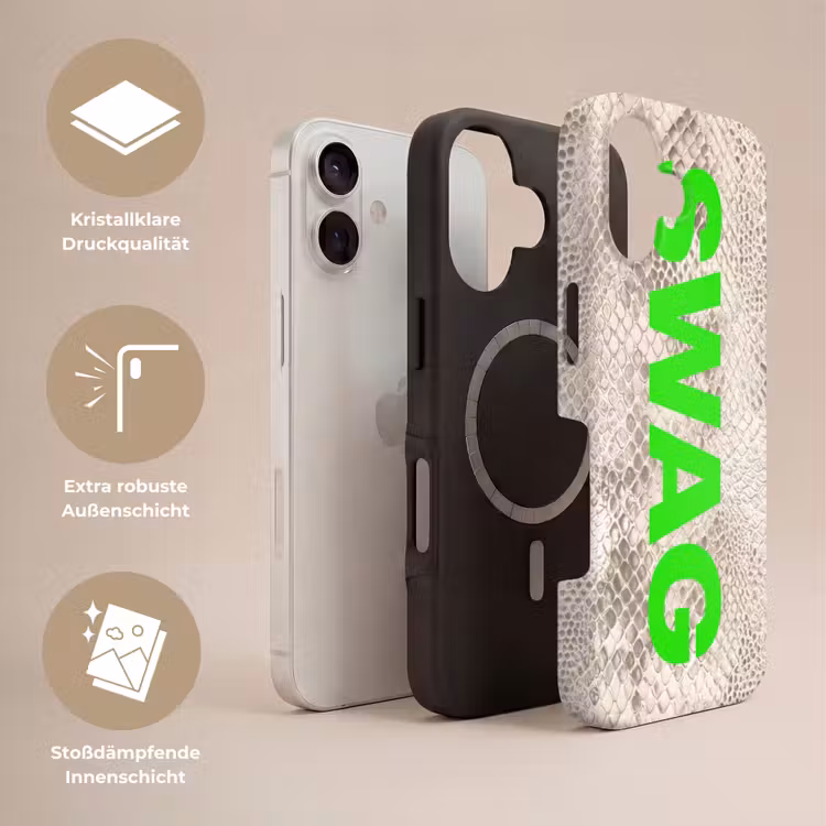 Slangenprint - SWAG - Neon - Groen Toughcase MagSafe Apple iPhone 17 klein -USP_Lagen_DE