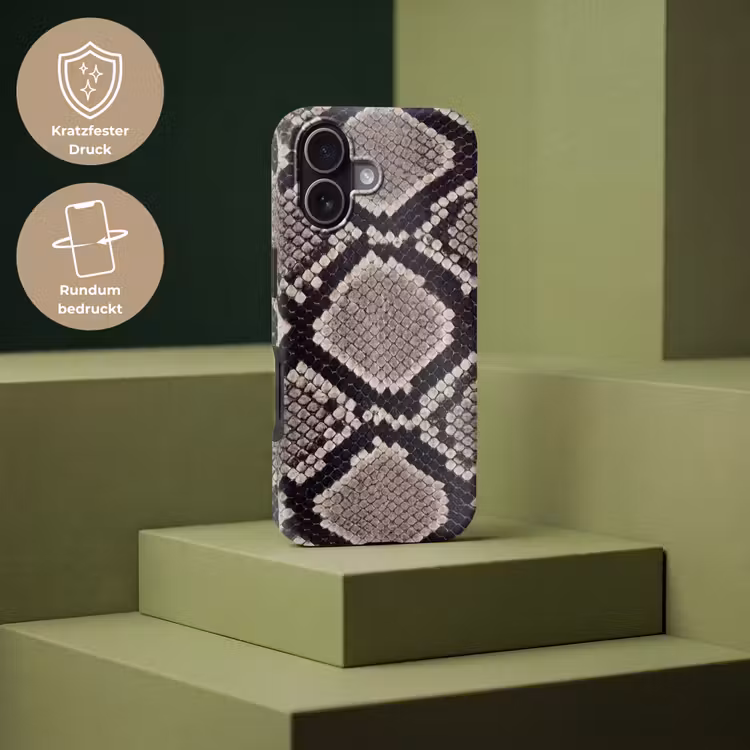 Slangenleer - Patroon - Beige Toughcase MagSafe Apple iPhone 17 klein -USP_PrintM_DE