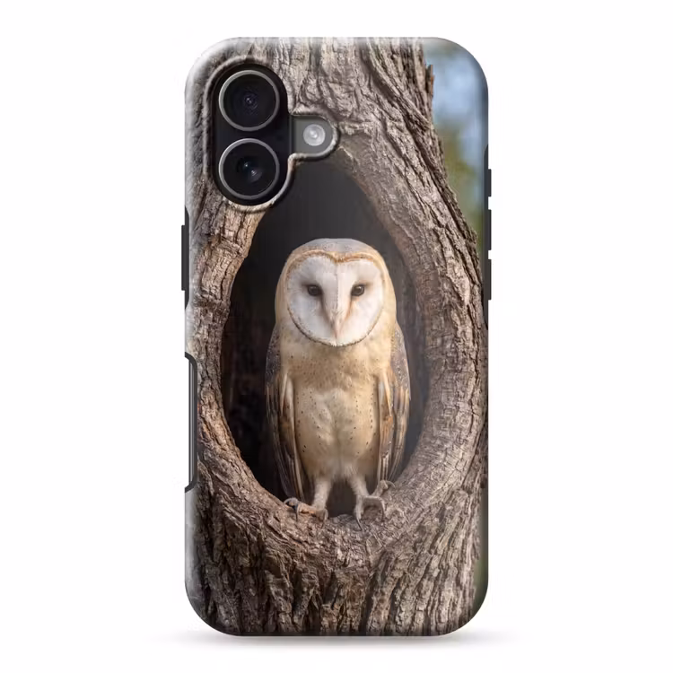 Kerkuil - Boom - Natuur - Bruin Toughcase MagSafe Apple iPhone 17 klein -3d