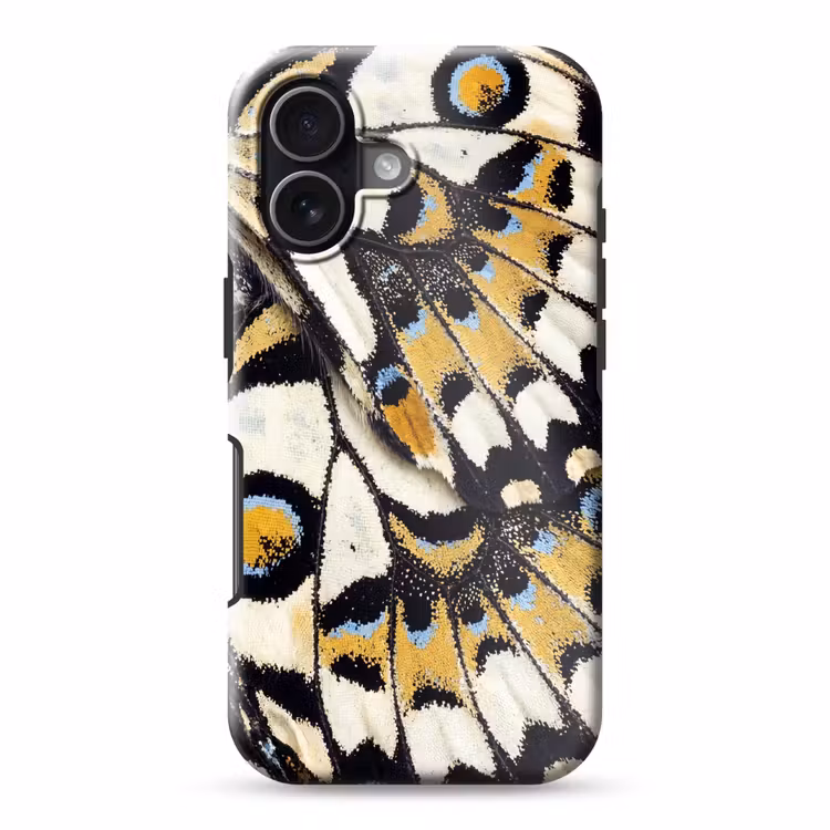 Vlinder - Vleugel - Geel Toughcase MagSafe Apple iPhone 17 klein -3d