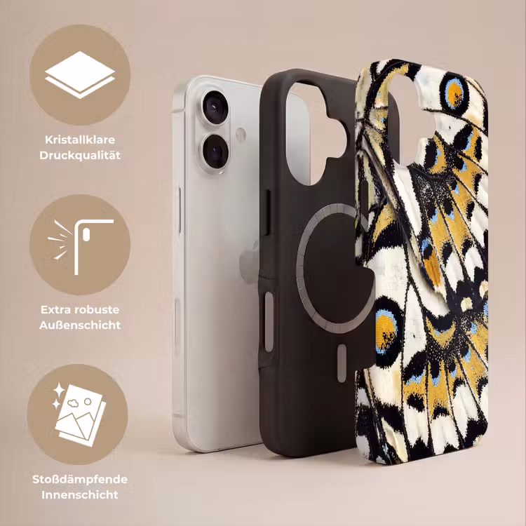 Vlinder - Vleugel - Geel Toughcase MagSafe Apple iPhone 17 klein -USP_Lagen_DE