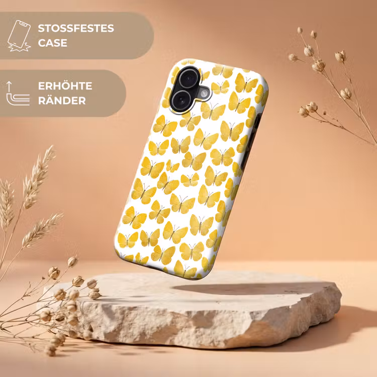 Vlinders - Botanisch - Illustratie - Geel - Wit Toughcase MagSafe Apple iPhone 17 klein 1017 -USP_RandenV_DE