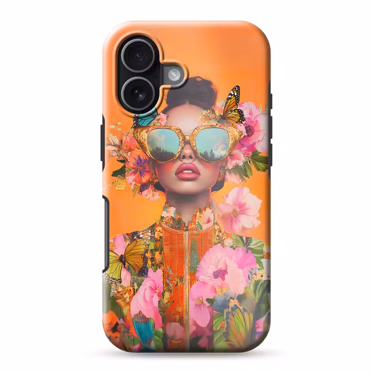 Vlinders - Vrouw - Zonnebril - Kleurrijk Toughcase MagSafe Apple iPhone 17 klein -3d