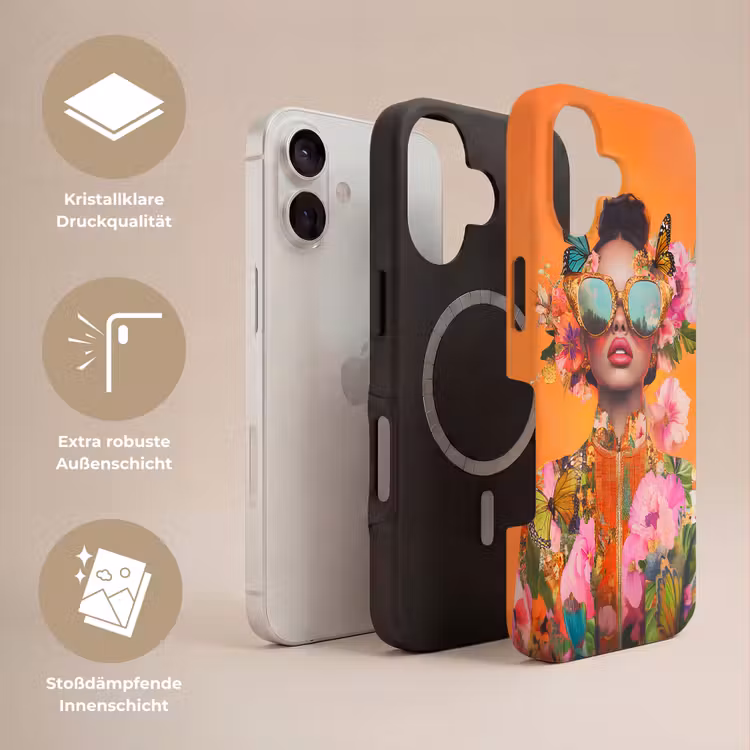 Vlinders - Vrouw - Zonnebril - Kleurrijk Toughcase MagSafe Apple iPhone 17 klein -USP_Lagen_DE