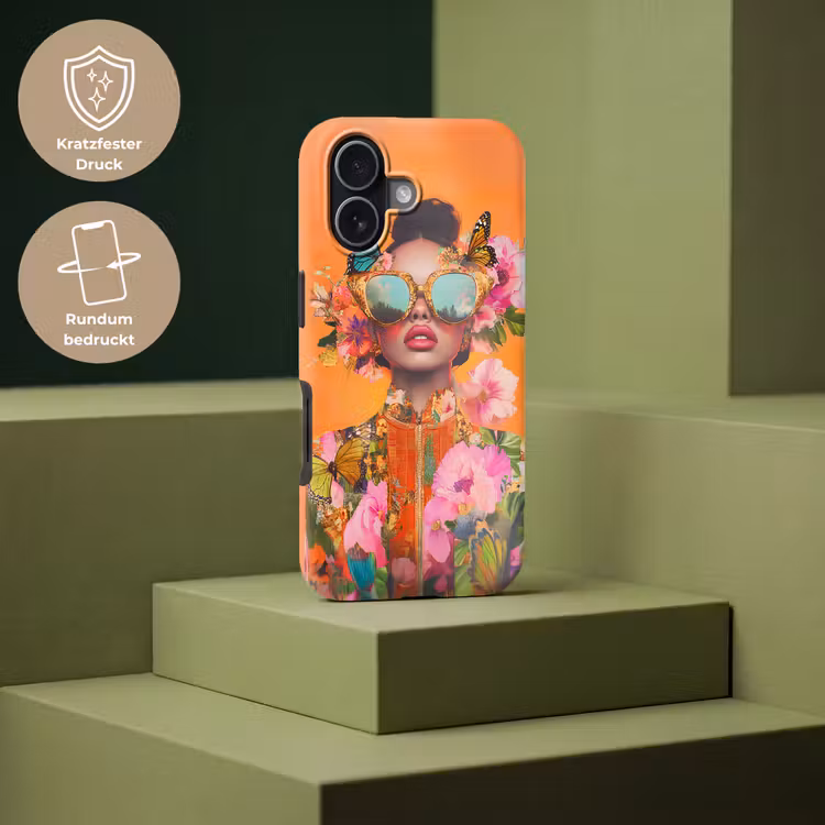 Vlinders - Vrouw - Zonnebril - Kleurrijk Toughcase MagSafe Apple iPhone 17 klein -USP_PrintM_DE