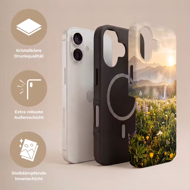 Vlinders - Waterval - Bloemenveld Toughcase MagSafe Apple iPhone 17 klein -USP_Lagen_DE