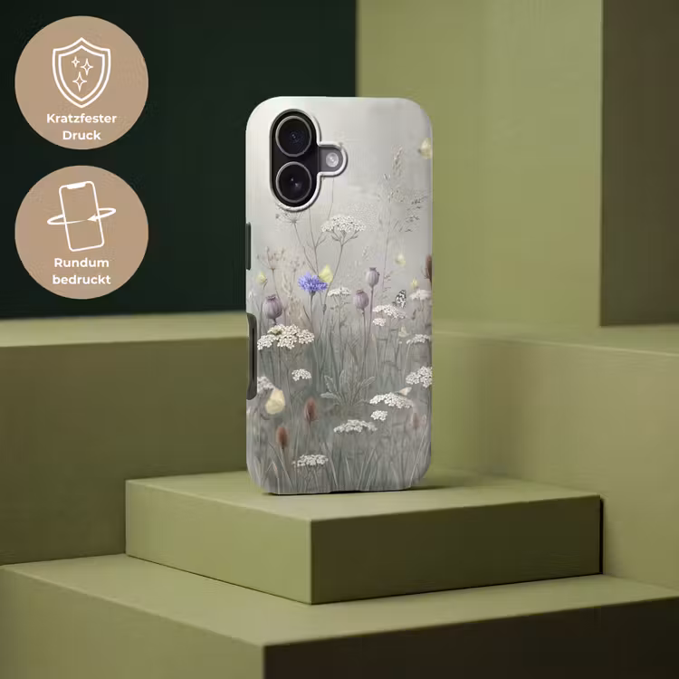 Vlinders - Wildbloemen - Illustratie - Kleurrijk Toughcase MagSafe Apple iPhone 17 klein -USP_PrintM_DE