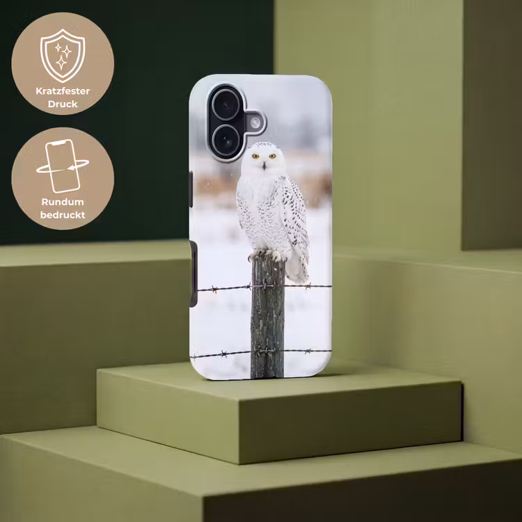 Sneeuwuil - Hek - Sneeuw - Wit Toughcase MagSafe Apple iPhone 17 klein -USP_PrintM_DE