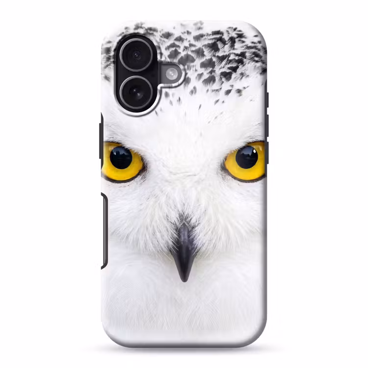 Sneeuwuil - Portret - Geel Toughcase MagSafe Apple iPhone 17 klein -3d