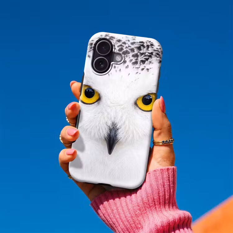 Sneeuwuil - Portret - Geel Toughcase MagSafe Apple iPhone 17 klein -Sfeer1V