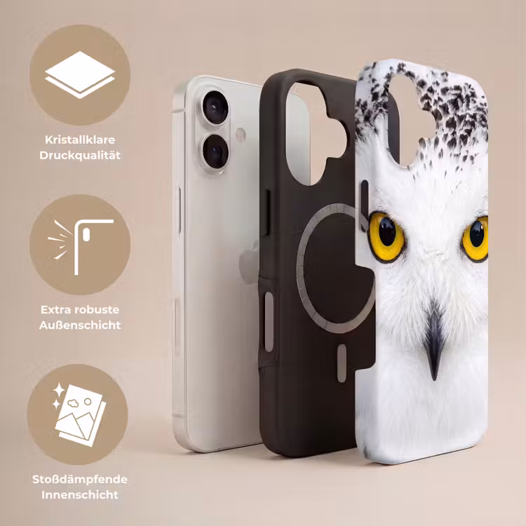 Sneeuwuil - Portret - Geel Toughcase MagSafe Apple iPhone 17 klein -USP_Lagen_DE