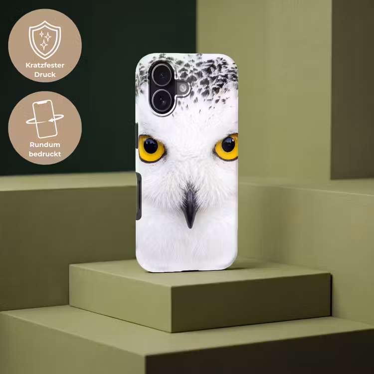 Sneeuwuil - Portret - Geel Toughcase MagSafe Apple iPhone 17 klein -USP_PrintM_DE