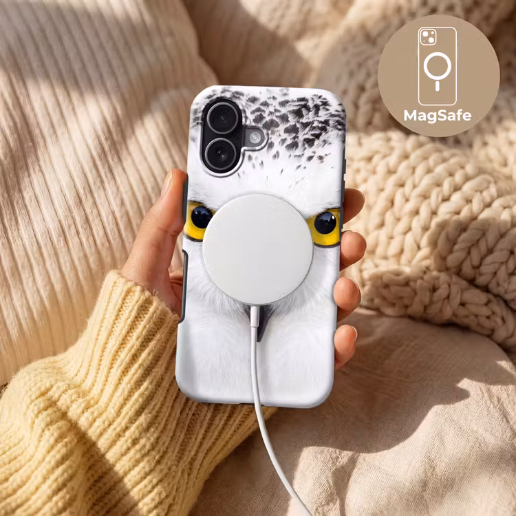 Sneeuwuil - Portret - Geel Toughcase MagSafe Apple iPhone 17 klein -USP_MagsafeV