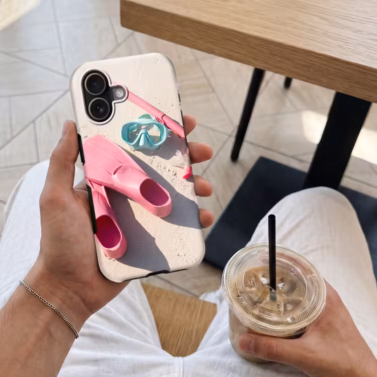Snorkelset - Strand - Zomer - Roze Toughcase MagSafe Apple iPhone 17 klein -Sfeer1M