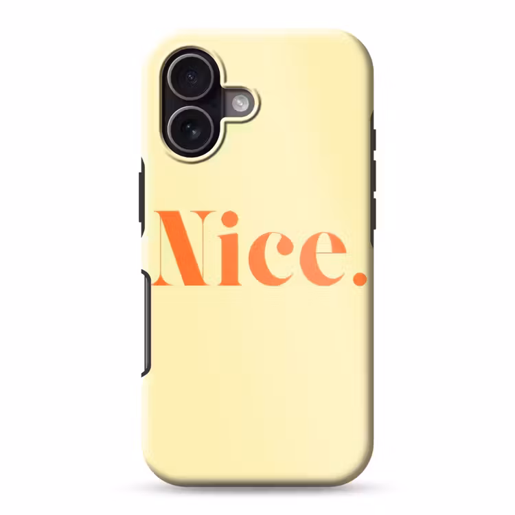 Nice - Oranje - Geel - Minimalistisch Toughcase MagSafe Apple iPhone 17 klein -3d