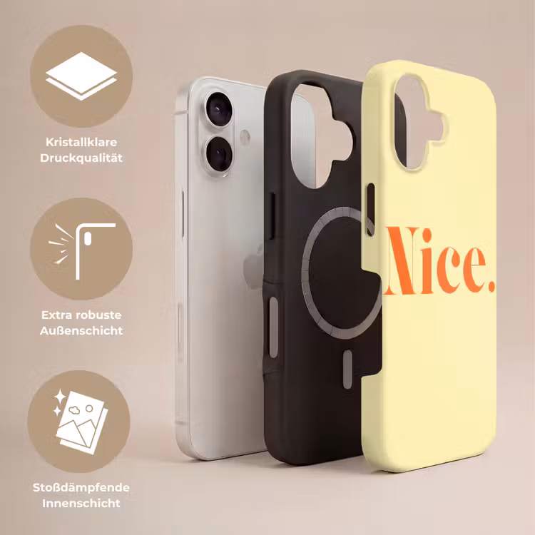 Nice - Oranje - Geel - Minimalistisch Toughcase MagSafe Apple iPhone 17 klein -USP_Lagen_DE