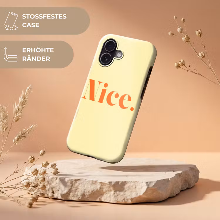 Nice - Oranje - Geel - Minimalistisch Toughcase MagSafe Apple iPhone 17 klein -USP_RandenV_DE