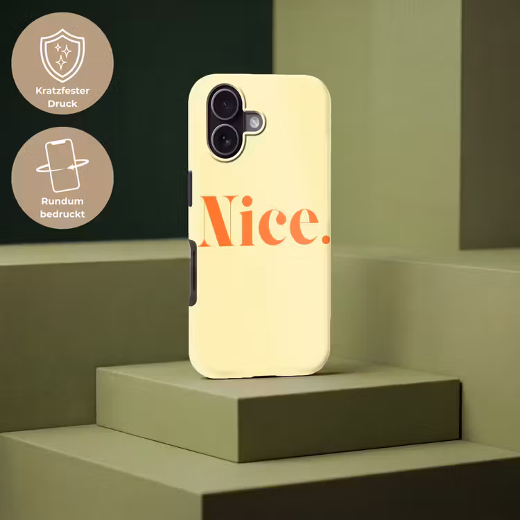Nice - Oranje - Geel - Minimalistisch Toughcase MagSafe Apple iPhone 17 klein -USP_PrintM_DE