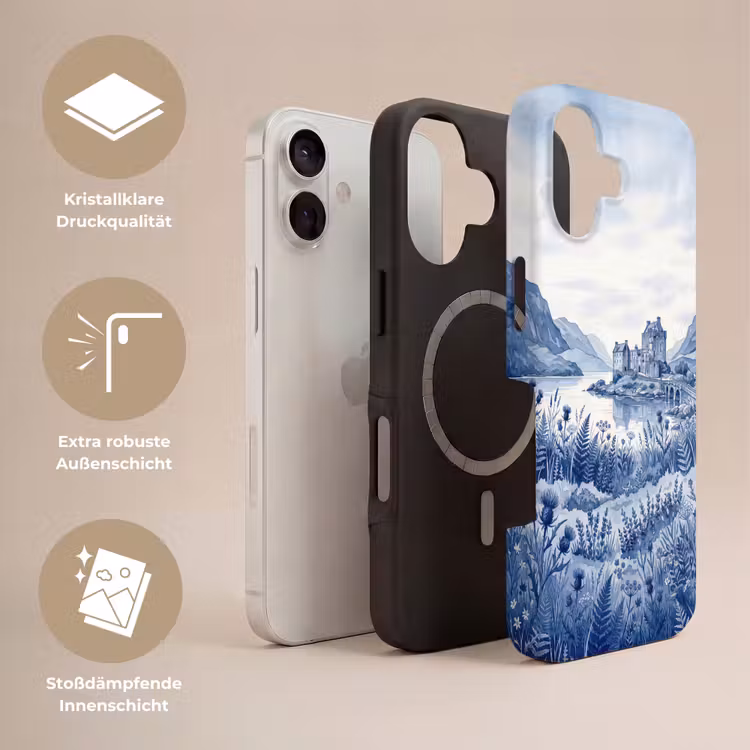 Schots - Kasteel - Blauw - Aquarel Toughcase MagSafe Apple iPhone 17 klein -USP_Lagen_DE