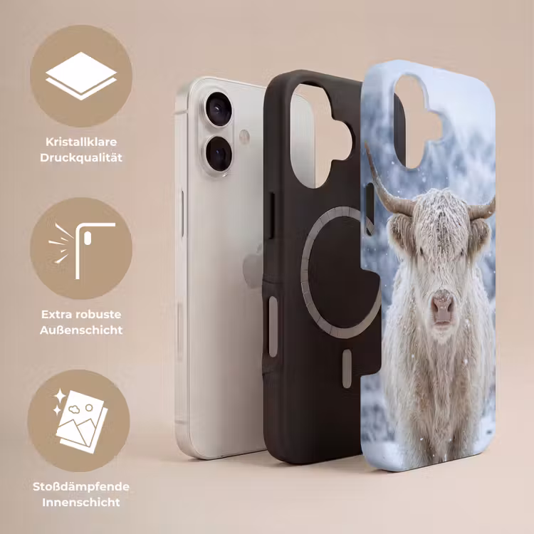 Schotse Hooglander - Sneeuw - Bergen - Winter Toughcase MagSafe Apple iPhone 17 klein -USP_Lagen_DE