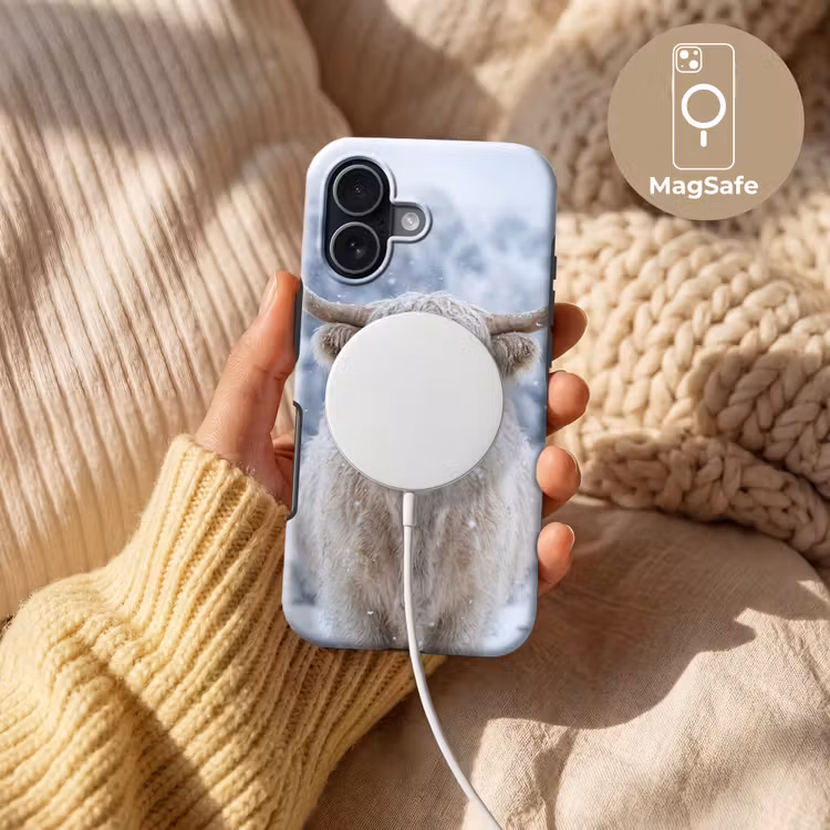 Schotse Hooglander - Sneeuw - Bergen - Winter Toughcase MagSafe Apple iPhone 17 klein -USP_MagsafeV