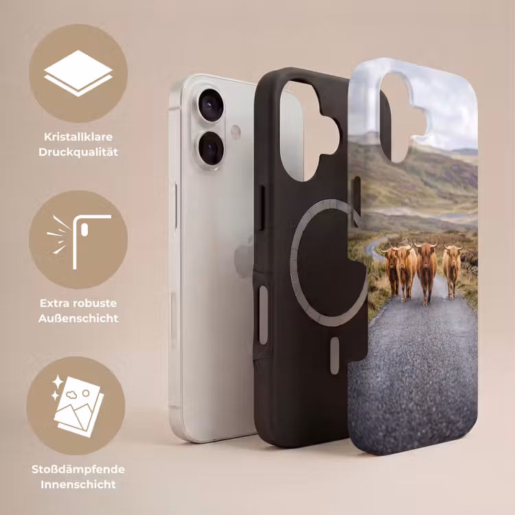 Schotse Hooglanders - Weg - Landschap - Kudde Toughcase MagSafe Apple iPhone 17 klein -USP_Lagen_DE