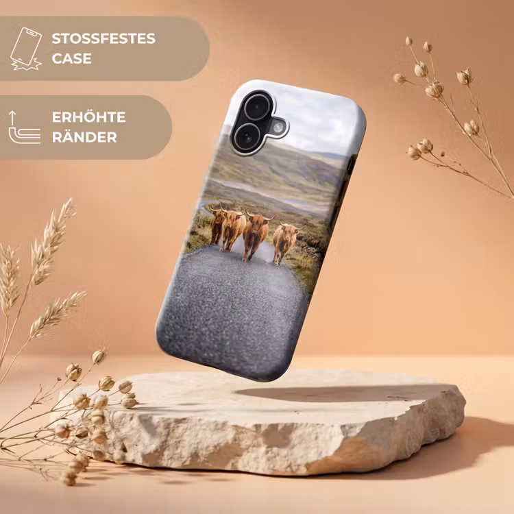 Schotse Hooglanders - Weg - Landschap - Kudde Toughcase MagSafe Apple iPhone 17 klein -USP_RandenV_DE