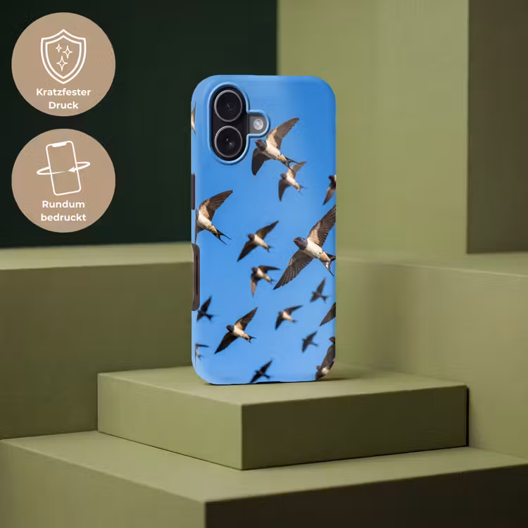 Zwaluwen - Vliegen - Blauw Toughcase MagSafe Apple iPhone 17 klein -USP_PrintM_DE