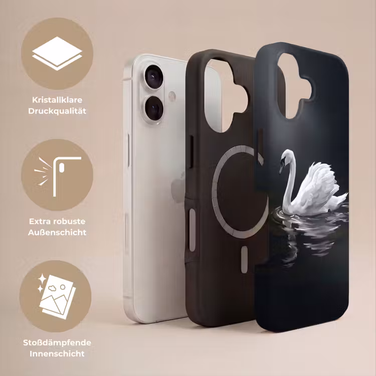Zwaan - Water - Natuur - Realistisch - Wit Toughcase MagSafe Apple iPhone 17 klein -USP_Lagen_DE
