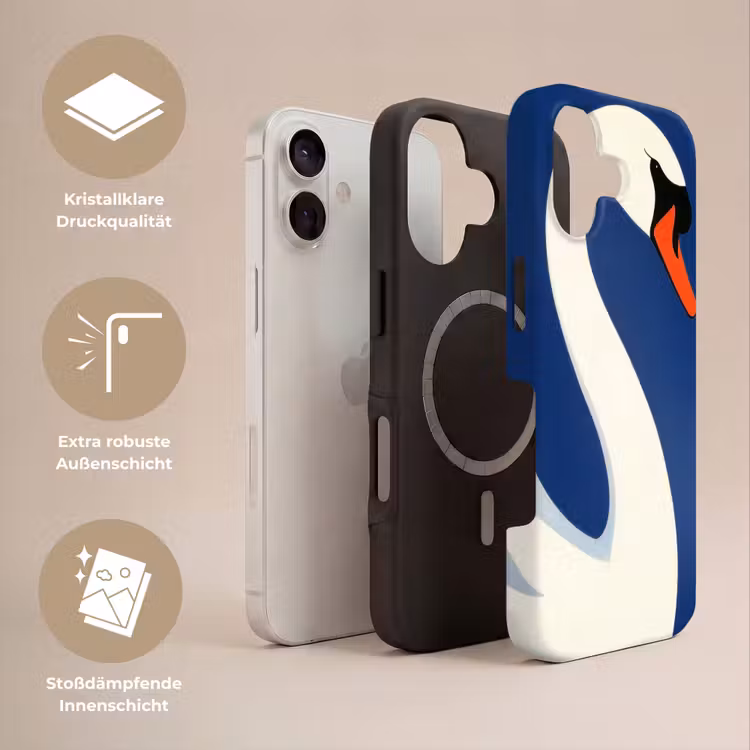 Zwaan - Wit - Snavel - Illustratie Toughcase MagSafe Apple iPhone 17 klein -USP_Lagen_DE