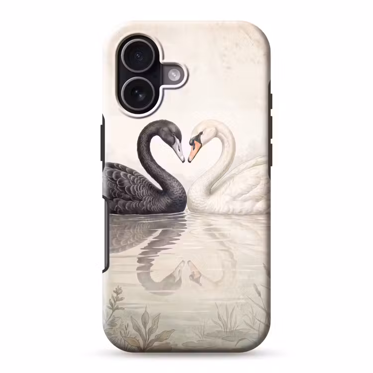 Zwanen - Hartvorm - Dieren Toughcase MagSafe Apple iPhone 17 klein -3d