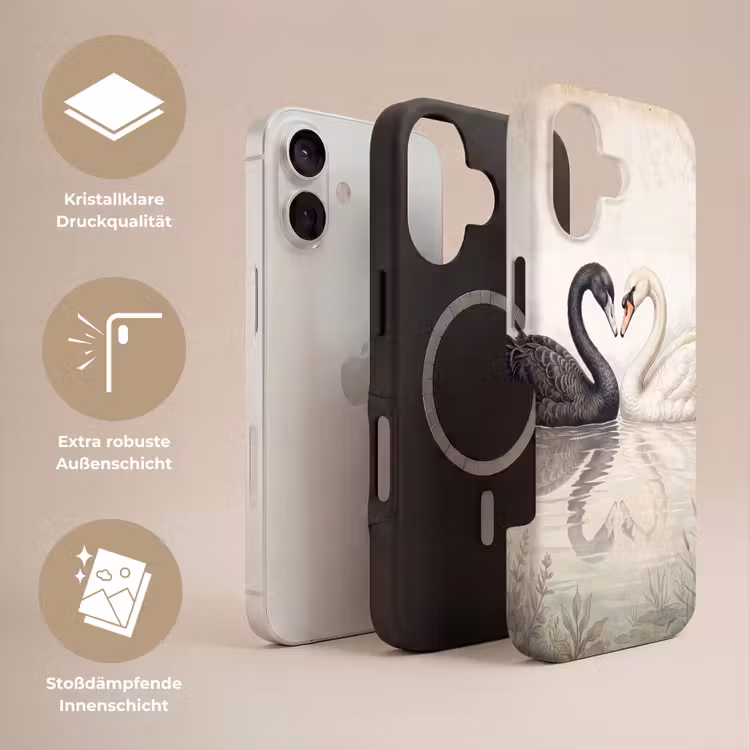Zwanen - Hartvorm - Dieren Toughcase MagSafe Apple iPhone 17 klein -USP_Lagen_DE
