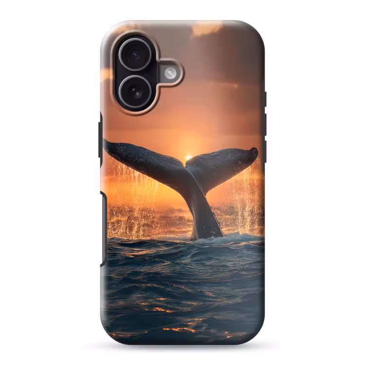 Walvis staart - Water - Zonsondergang Toughcase MagSafe Apple iPhone 17 klein -3d