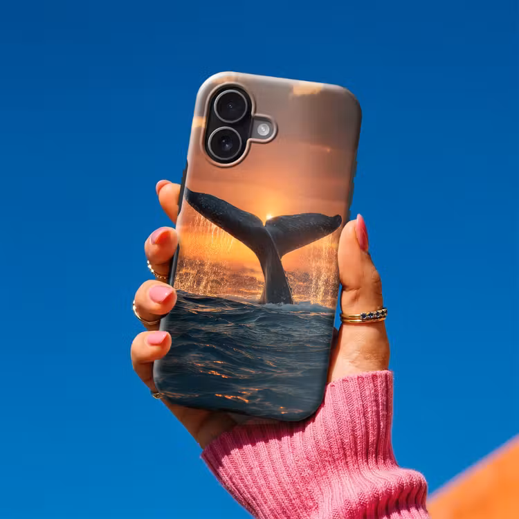 Walvis staart - Water - Zonsondergang Toughcase MagSafe Apple iPhone 17 klein -Sfeer1V