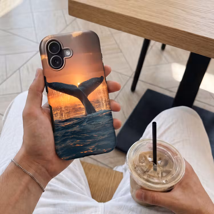 Walvis staart - Water - Zonsondergang Toughcase MagSafe Apple iPhone 17 klein -Sfeer1M