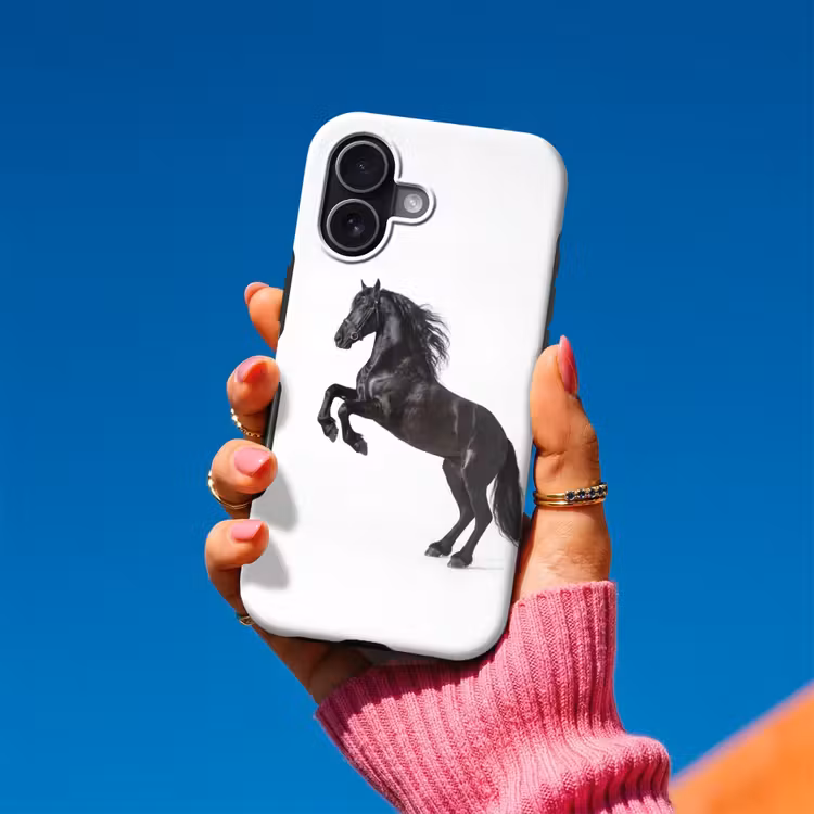 Zwart - Paard - Portret Toughcase MagSafe Apple iPhone 17 klein -Sfeer1V