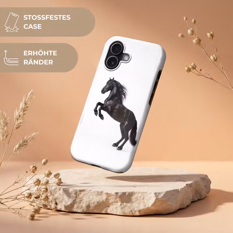 Zwart - Paard - Portret Toughcase MagSafe Apple iPhone 17 klein -USP_RandenV_DE