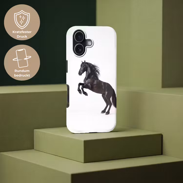 Zwart - Paard - Portret Toughcase MagSafe Apple iPhone 17 klein -USP_PrintM_DE