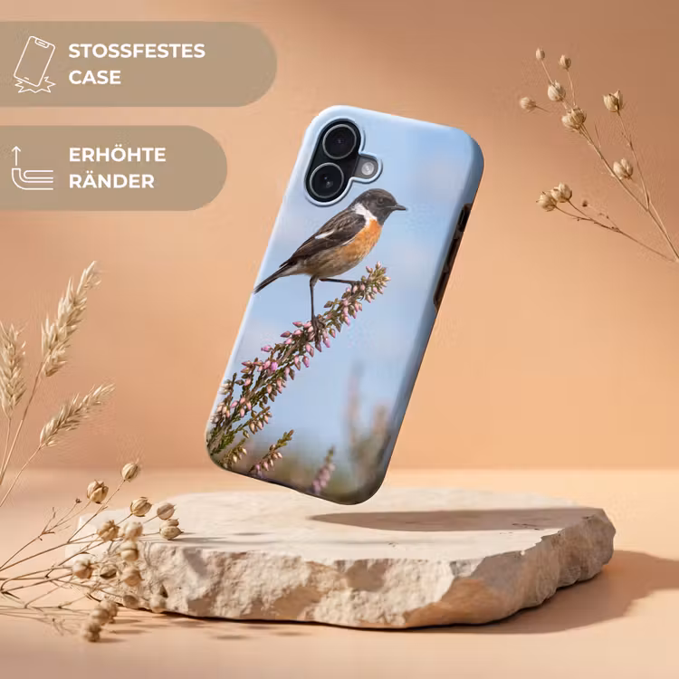 Roodborsttapuit - Heide - Paars - Natuur - Sfeervol Toughcase MagSafe Apple iPhone 17 klein -USP_RandenV_DE