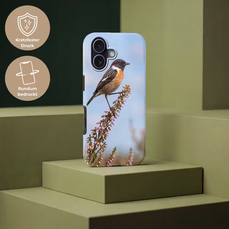 Roodborsttapuit - Heide - Paars - Natuur - Sfeervol Toughcase MagSafe Apple iPhone 17 klein -USP_PrintM_DE
