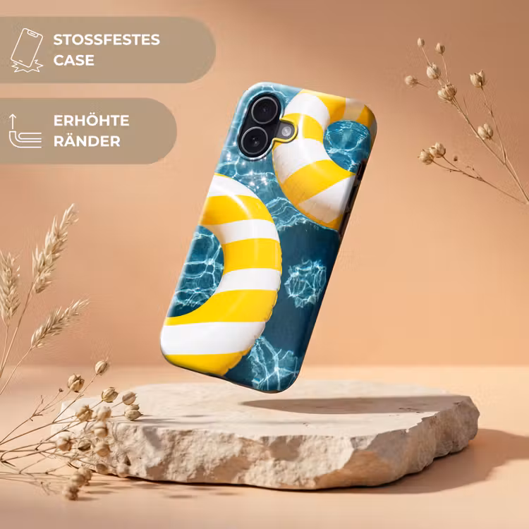 Zwembad - Zwembanden - Zomer - Geel - Blauw Toughcase MagSafe Apple iPhone 17 klein -USP_RandenV_DE
